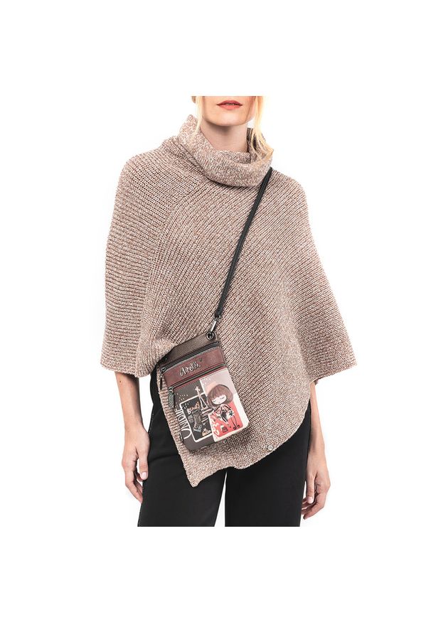 Brązowa Damska Torebka Na Telefon Anekke Mademoiselle. Kolor: brązowy. Styl: elegancki. Rodzaj torebki: na ramię