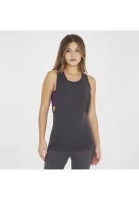 LEGEA - Top treningowy damski NISHER ciemnoszary. Kolor: szary, fioletowy, wielokolorowy. Materiał: bawełna. Sport: fitness #1