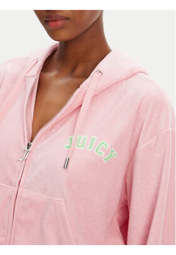Juicy Couture Bluza Nala JCWAS125321 Różowy Oversize. Kolor: różowy. Materiał: bawełna