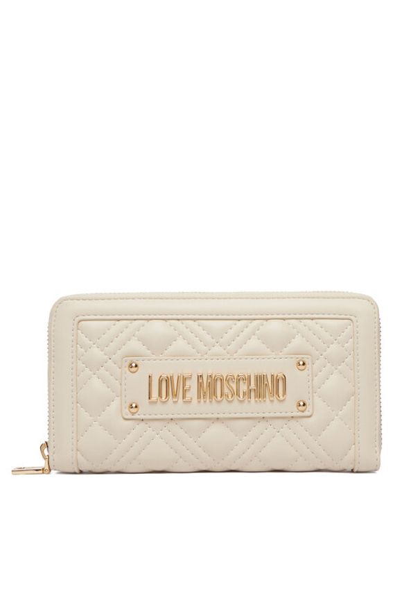 Love Moschino - LOVE MOSCHINO Portfel JC5600PP1OLA0110 Écru. Kolor: kremowy. Materiał: skóra