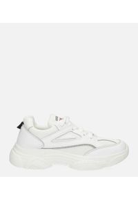 Casu - Białe buty sportowe sneakersy sznurowane casu 20p14/m. Okazja: na co dzień. Kolor: biały. Materiał: skóra ekologiczna, materiał. Szerokość cholewki: normalna