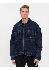 Calvin Klein Jeans Kurtka jeansowa J30J324575 Granatowy Boxy Fit. Kolor: niebieski. Materiał: bawełna