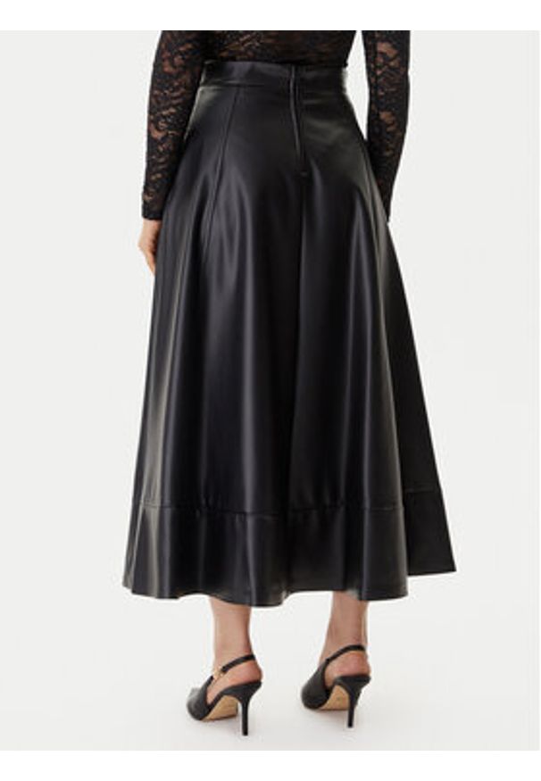 Guess Spódnica z imitacji skóry W5BD71 K8S30 Czarny Regular Fit. Kolor: czarny. Materiał: skóra