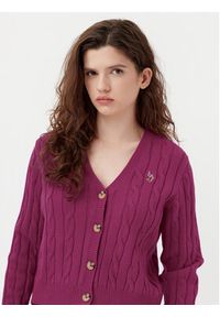 U.S. Polo Assn. Kardigan WUP1238 Różowy Regular Fit. Typ kołnierza: polo. Kolor: różowy. Materiał: syntetyk #3