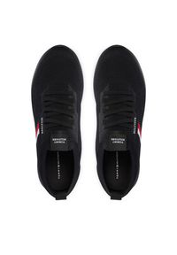 TOMMY HILFIGER - Tommy Hilfiger Sneakersy Lightweight Knitted Runner FM0FM05756 Czarny. Kolor: czarny. Materiał: materiał #4