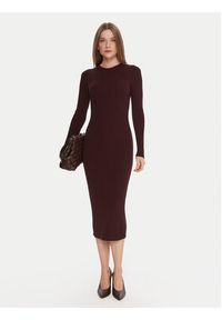 Kontatto Sukienka dzianinowa 3M0829C Bordowy Slim Fit. Kolor: brązowy. Materiał: syntetyk #5