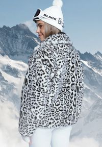 Born2be - Biała Kurtka Futerko w Panterkę z Kieszeniami Fidelis. Okazja: na co dzień. Kolor: biały. Materiał: futro. Wzór: motyw zwierzęcy. Styl: casual, elegancki #3