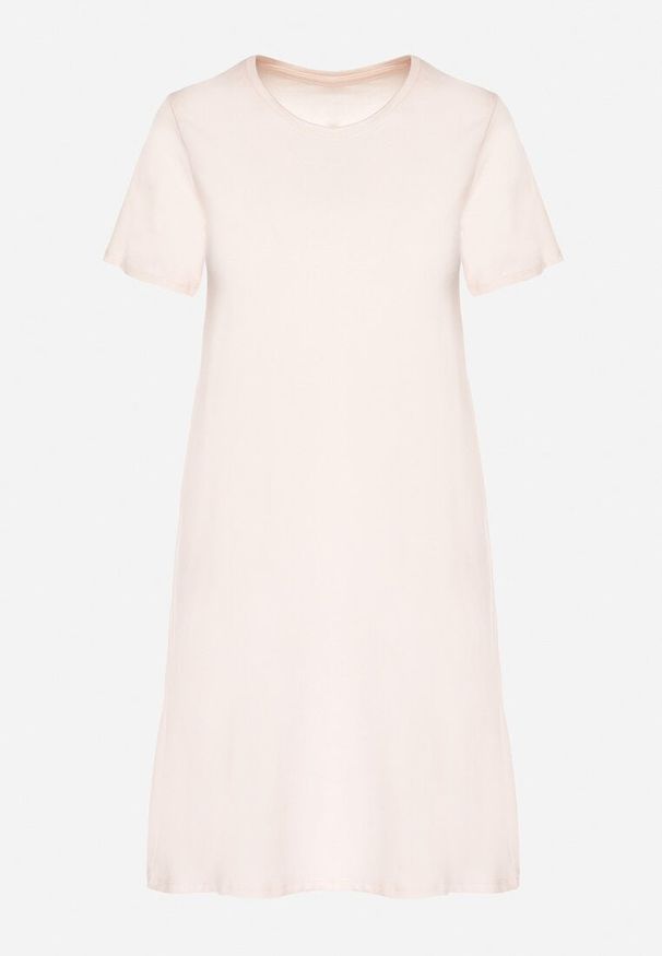 Born2be - Jasnoróżowa Bawełniana Sukienka o Kroju Typu T-shirt Nilisea. Kolor: różowy. Materiał: bawełna