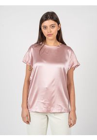 Pinko T-shirt "Farisa" | 1G1527 Y6B1 | Kobieta | Łososiowy. Kolor: różowy. Materiał: jedwab, elastan. Wzór: jednolity. Styl: elegancki