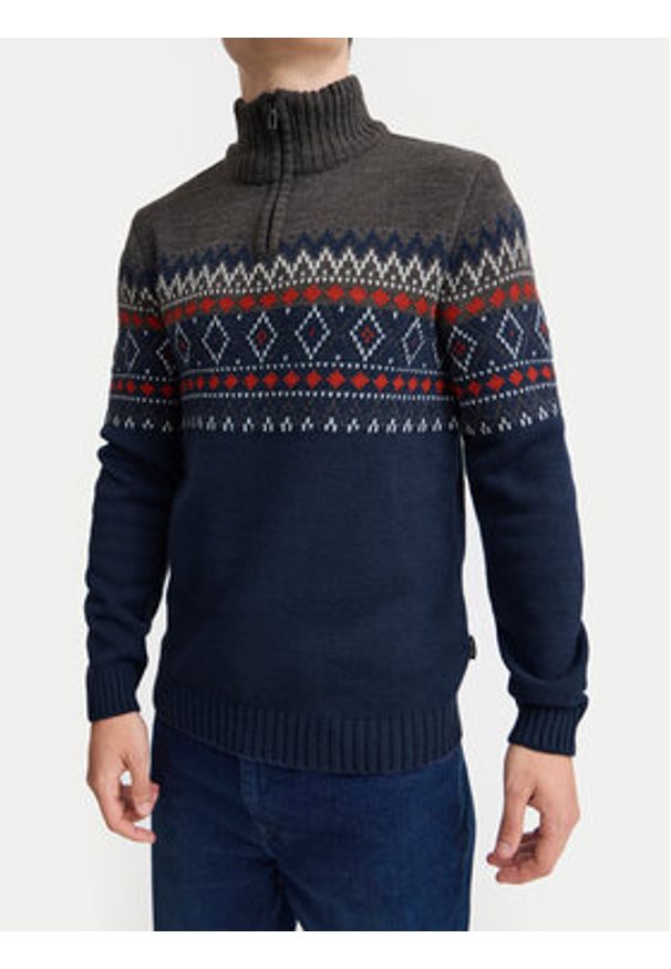 Blend Sweter 20717433 Granatowy Regular Fit. Kolor: niebieski. Materiał: syntetyk