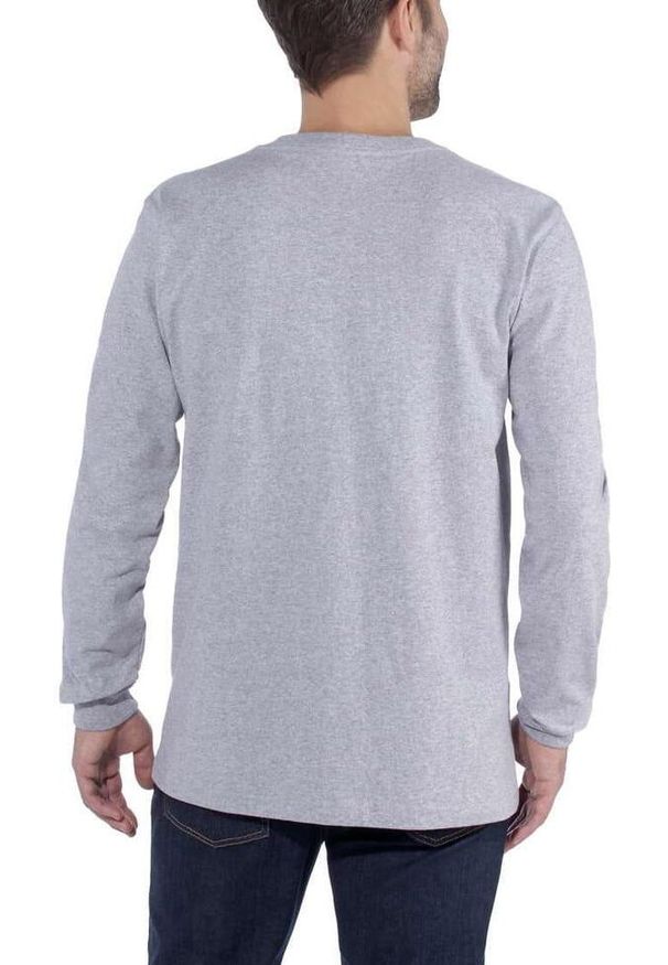 Koszulka sportowa męska z długim rękawem Carhartt. Okazja: na co dzień. Kolor: szary. Długość rękawa: długi rękaw. Długość: długie. Styl: sportowy. Sport: turystyka piesza