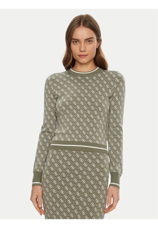 Guess Sweter W4BR21 Z37K0 Zielony Regular Fit. Kolor: zielony. Materiał: syntetyk