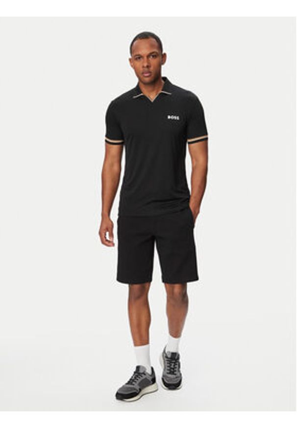 BOSS Polo Serve 50559200 Czarny Regular Fit. Typ kołnierza: polo. Kolor: czarny. Materiał: syntetyk
