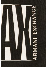 Armani Exchange - Spodnie. Kolor: czarny. Materiał: bawełna, materiał, dzianina, elastan. Wzór: nadruk #3