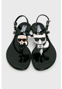 Karl Lagerfeld - Sandały KL80002. Zapięcie: klamry. Kolor: czarny. Materiał: materiał. Wzór: gładki #5