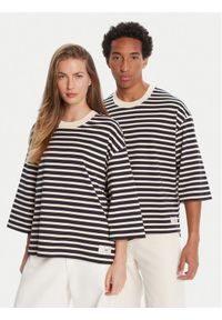 AMI PARIS T-Shirt UTS056.JE0121 Granatowy Relaxed Fit. Kolor: niebieski. Materiał: bawełna
