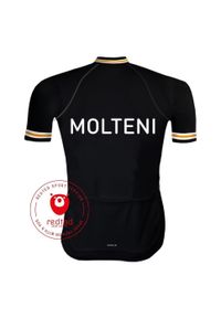 REDTED - Czarny zestaw rowerowy vintage Molteni - RedTed. Kolor: wielokolorowy, żółty, czarny, szary, biały, czerwony. Materiał: poliester