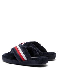 TOMMY HILFIGER - Tommy Hilfiger Kapcie Comfy Home Slippers With Straps FW0FW06587 Granatowy. Kolor: niebieski. Materiał: materiał #6