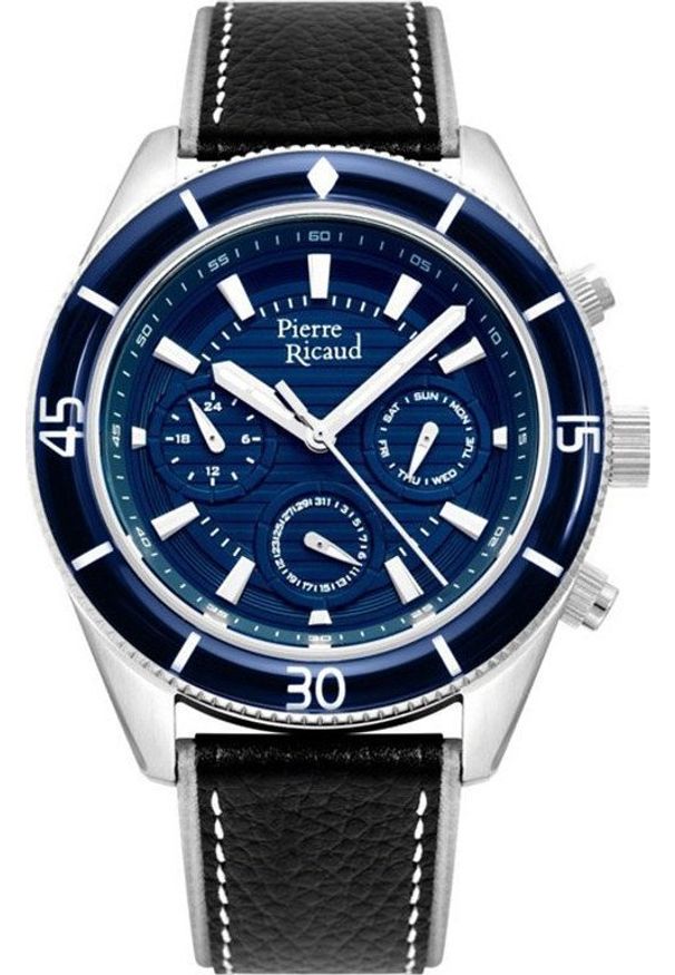 Zegarek Pierre Ricaud Zegarek męski Pierre Ricaud P97248.T215QF czarny. Kolor: czarny