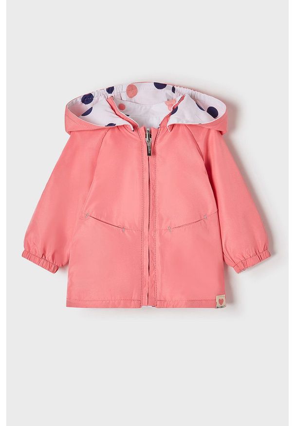 Mayoral Newborn kurtka dwustronna dziecięca kolor różowy. Okazja: na co dzień. Typ kołnierza: kaptur. Kolor: różowy. Długość rękawa: raglanowy rękaw. Styl: casual
