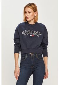 Tommy Jeans - Bluza DW0DW09792.4891. Okazja: na co dzień. Kolor: niebieski. Materiał: bawełna. Wzór: nadruk. Styl: casual #1