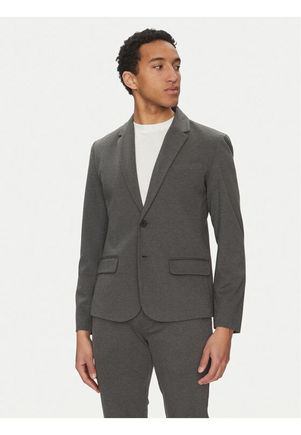 Blend Marynarka 20716657 Szary Regular Fit. Kolor: szary. Materiał: syntetyk