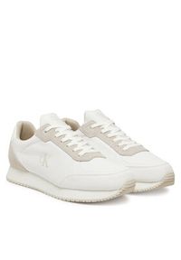 Calvin Klein Jeans Sneakersy Runner Sock Laceup Mg Canvas YM0YM01217 Biały. Kolor: biały. Materiał: materiał #5
