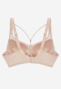 Born2be - Jasnobeżowy Biustonosz z Ozdobną Siateczką i Paseczkami przy Dekolcie Anesa. Kolor: beżowy #2