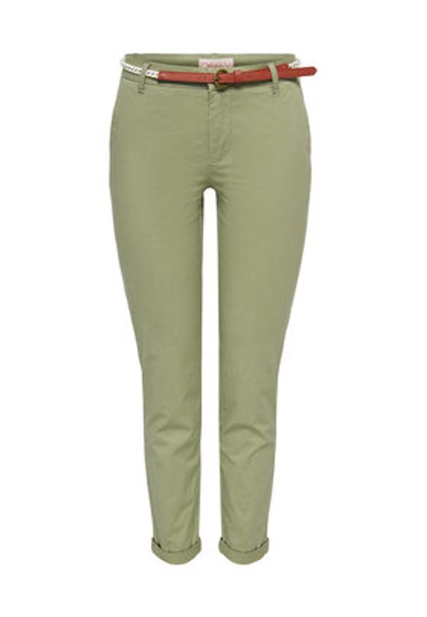 only - ONLY Spodnie materiałowe 15218519 Zielony Regular Fit. Kolor: zielony. Materiał: bawełna