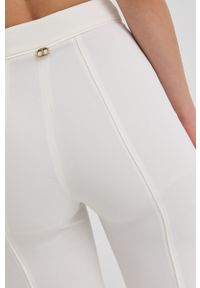 TwinSet - Twinset spodnie damskie kolor biały dzwony high waist. Stan: podwyższony. Kolor: biały. Materiał: tkanina #4