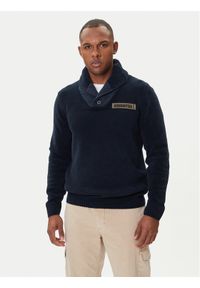 Aeronautica Militare Sweter 252MA1574UL00539 Granatowy Regular Fit. Kolor: niebieski. Materiał: bawełna