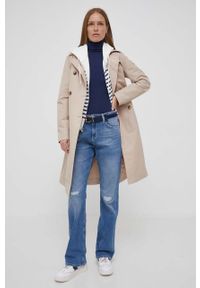 JOOP! - Joop! trencz damski kolor beżowy przejściowy. Okazja: na co dzień. Kolor: beżowy. Materiał: materiał. Styl: casual, klasyczny #4