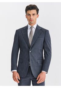 Pako Lorente - PAKO LORENTE - Granatowa marynarka garniturowa. Okazja: na spotkanie biznesowe. Kolor: niebieski. Materiał: poliester, elastan, wiskoza. Styl: biznesowy #1