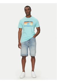Quiksilver T-Shirt EQYZT08065 Turkusowy Regular Fit. Kolor: turkusowy. Materiał: bawełna #5