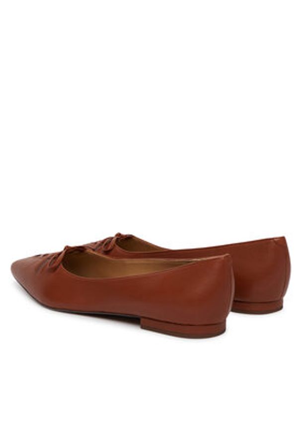 Lauren Ralph Lauren - LAUREN RALPH LAUREN Baleriny 802P06376001 Brązowy. Kolor: brązowy. Materiał: skóra