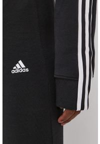 Adidas - adidas Legginsy damskie kolor czarny gładkie. Kolor: czarny. Materiał: bawełna, dzianina. Wzór: gładki #4
