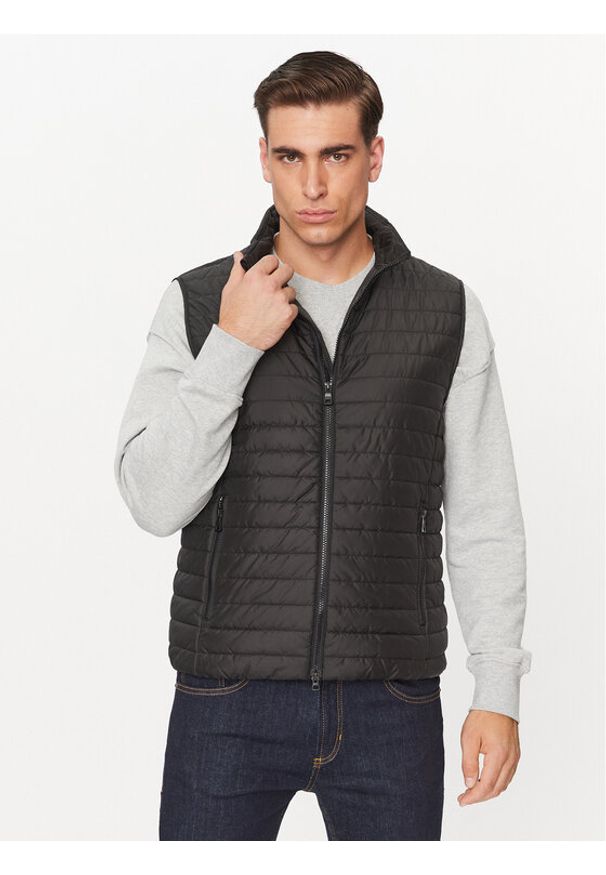 Geox Bezrękawnik Wilmer M3622G T3017F 9000 Czarny Regular Fit. Kolor: czarny. Materiał: syntetyk. Długość rękawa: bez rękawów