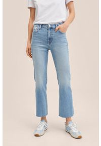 mango - Mango jeansy Sienna damskie high waist. Stan: podwyższony. Kolor: niebieski