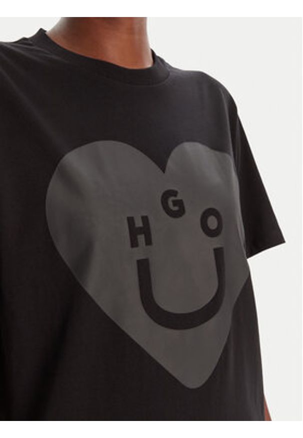 Hugo - HUGO T-Shirt Vintage 50545053 Czarny Loose Fit. Kolor: czarny. Materiał: bawełna. Styl: vintage