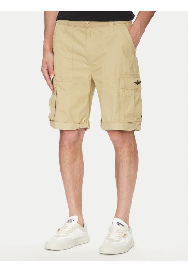 Aeronautica Militare Szorty materiałowe 251BE250CT3501 Beżowy Regular Fit. Kolor: beżowy. Materiał: bawełna