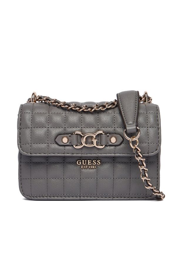 Guess Torebka Nadira Mini HWQG84 24780 Szary. Kolor: szary. Materiał: skórzane