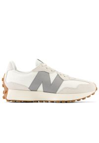 Buty unisex New Balance U327LT - beżowe. Okazja: na co dzień. Zapięcie: sznurówki. Kolor: beżowy. Materiał: guma, syntetyk, zamsz, materiał, skóra. Szerokość cholewki: normalna