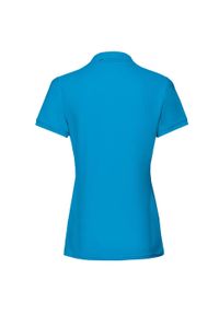 FRUIT OF THE LOOM - Damska Koszulka Polo Premium Plain. Typ kołnierza: polo. Kolor: niebieski