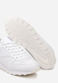 Born2be - Białe Klasyczne Sneakersy Sznurowane przed Kostkę Effisia. Okazja: na co dzień. Wysokość cholewki: przed kostkę. Kolor: biały #6
