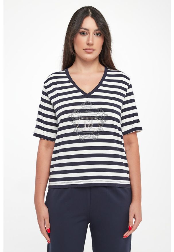 Liu Jo - T-shirt damski w paski LIU JO. Wzór: paski