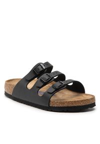 Birkenstock Klapki Florida 53013 Czarny. Kolor: czarny. Materiał: skóra