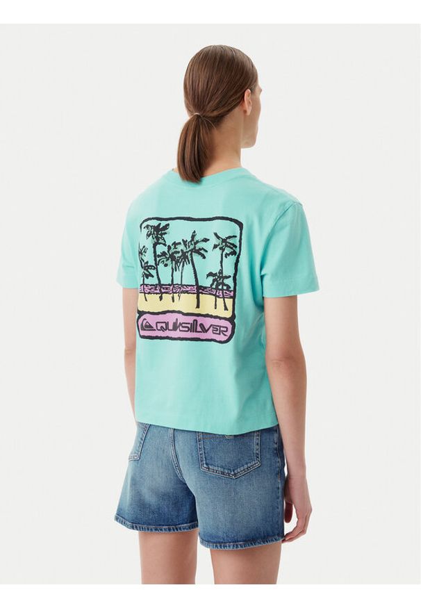 Quiksilver T-Shirt EQWZT03181 Turkusowy. Kolor: turkusowy. Materiał: bawełna