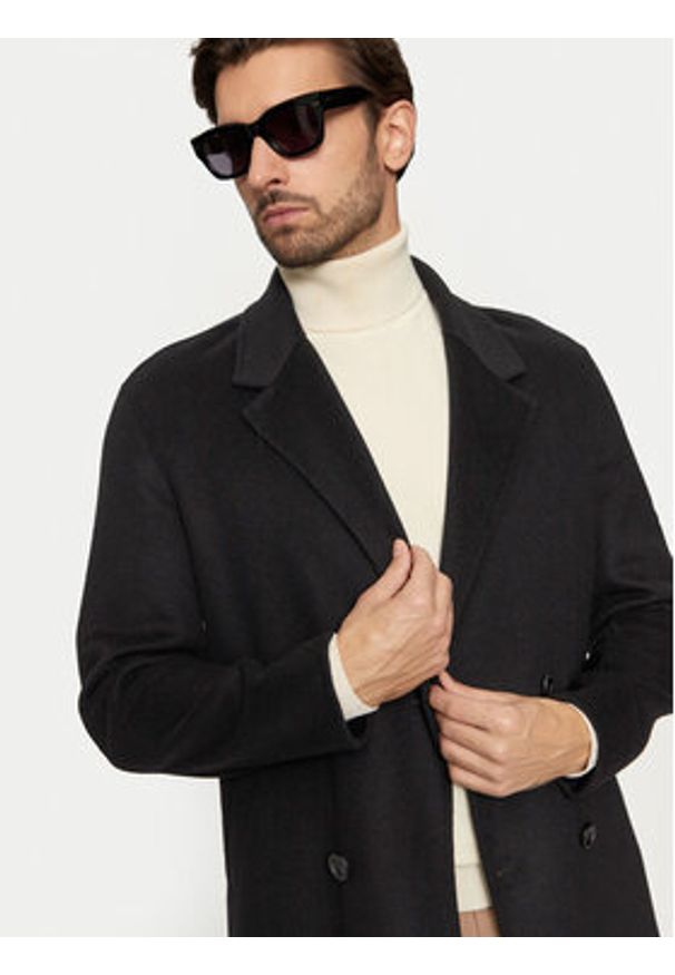 Guess Płaszcz wełniany M4BL47 WGJU2 Czarny Regular Fit. Kolor: czarny. Materiał: wełna, syntetyk