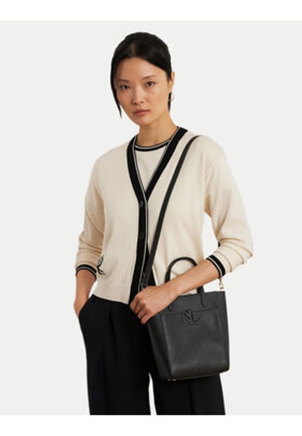 Lauren Ralph Lauren - LAUREN RALPH LAUREN Torebka 431966760005 Czarny. Kolor: czarny. Materiał: skórzane