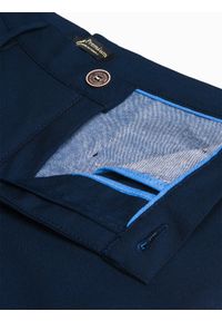 Ombre Clothing - Spodnie męskie chino P832 - granatowe - S. Kolor: niebieski. Materiał: tkanina, elastan, poliester, wiskoza. Styl: klasyczny, elegancki #4